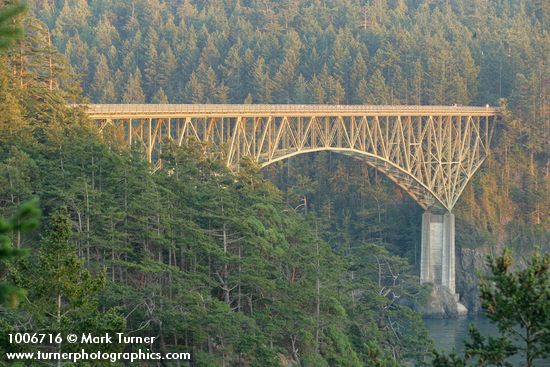 Deception Pass bridge at sunset