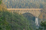 Deception Pass bridge at sunset