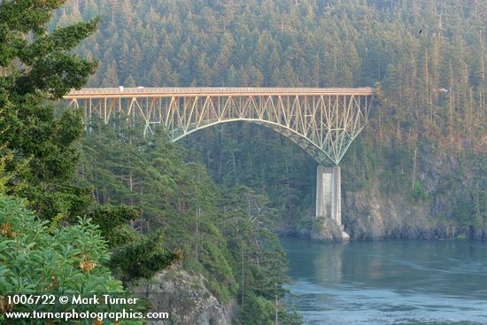 Deception Pass bridge at sunset