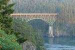 Deception Pass bridge at sunset