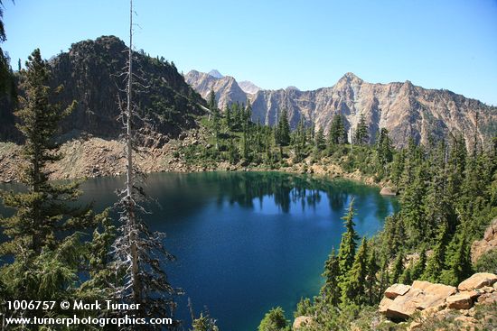 Lake Wiseman ringed by serpentine Twin Sisters Range