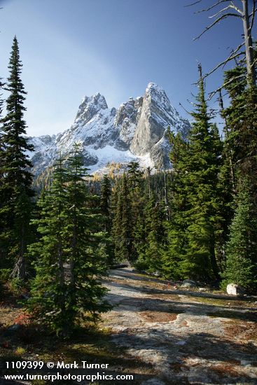 Early Winter Spires & Liberty Bell framed by Subalpine Firs